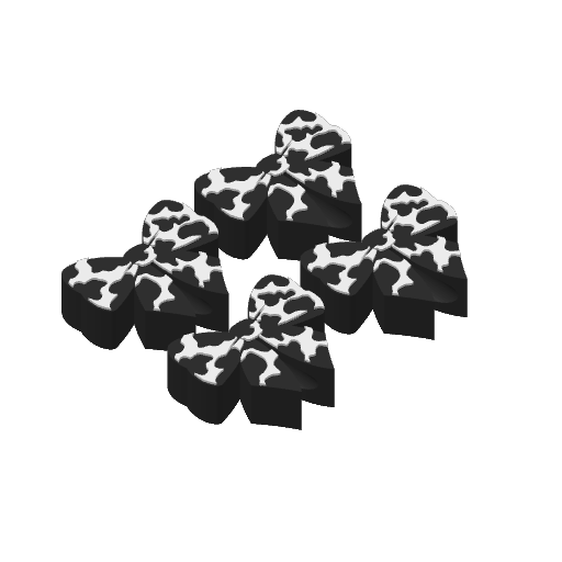 BW CowPrint Bow | 3D | Straw Topper