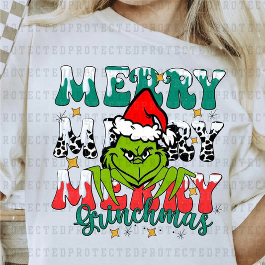 Merry x 3 11” DTF Transfer