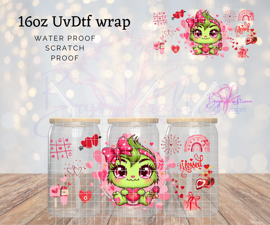 Green Baby Girl Love UV DTF Wraps