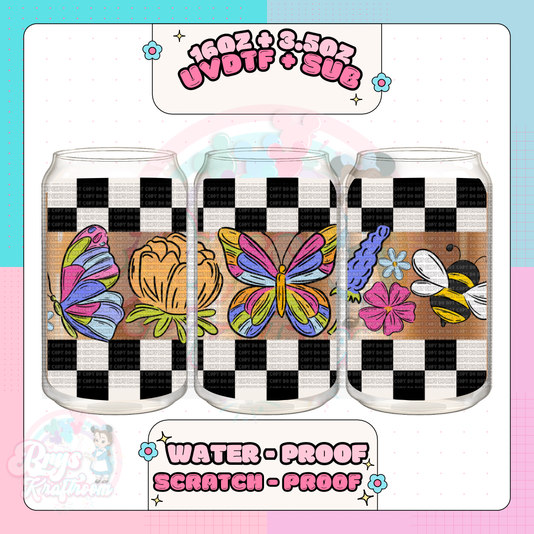 Bees| Flowers | Colorful Plaid