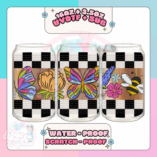 Bees| Flowers | Colorful Plaid