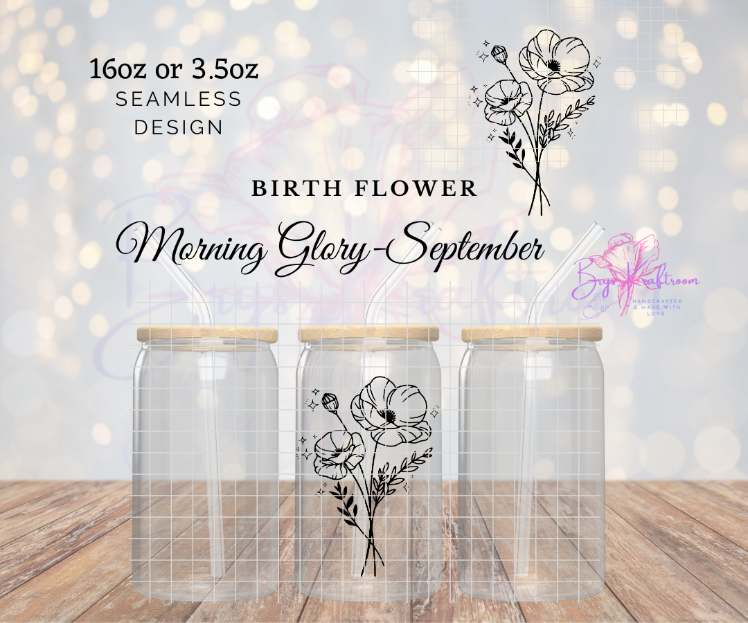 Birth Flower September UV DTF Wraps