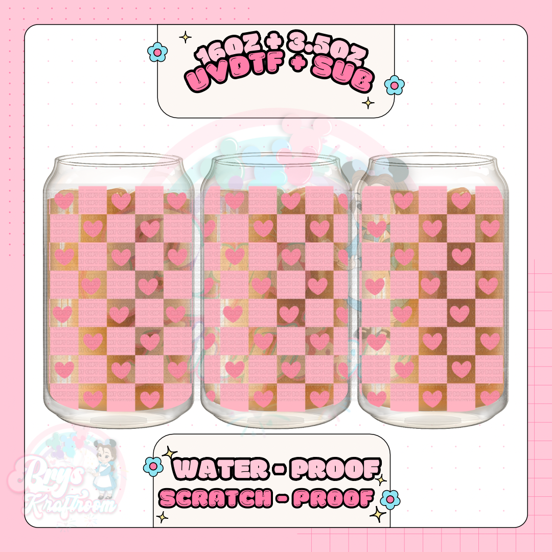 Pink Plaid Hearts